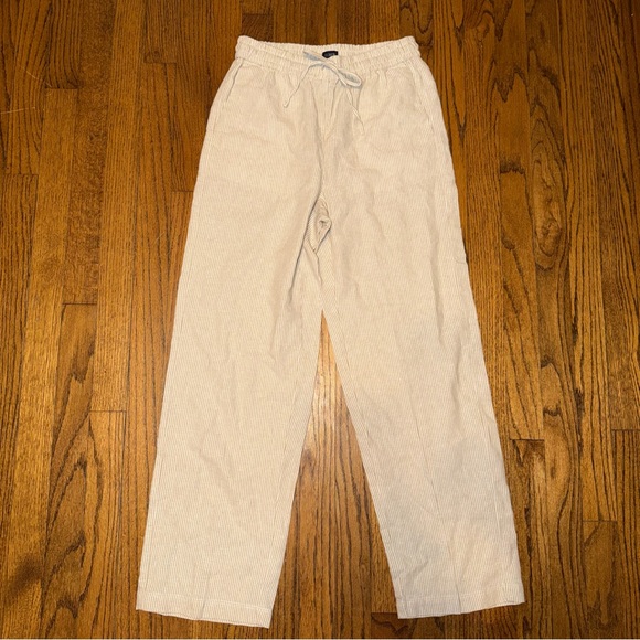 J. Crew Pants - J. Crew Linen Cotton Blend Cream Straight Leg Pants Size 0